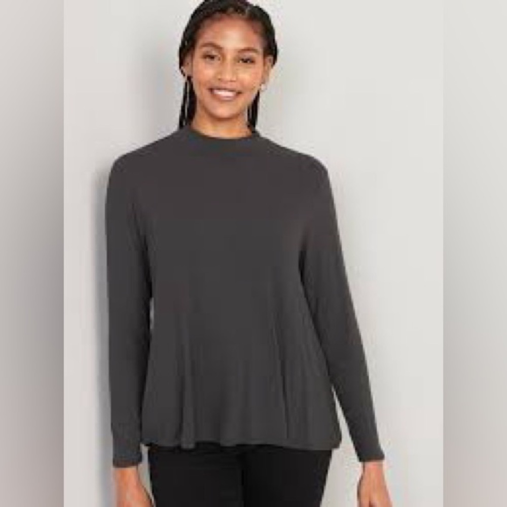 NWT Old Navy Luxe Mock Neck Swing Tshirt